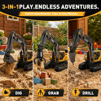 kolegend 3 in 1 Remote Control Excavator Toy 14 Channel RC Excavator - Small - image 2