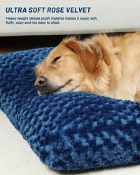 KSIIA Washable Dog Bed Medium Size Dog Crate Bed Plush Pet Mat - Blue / 47.0"L x 29.0"W x 4.0"Th - image 2