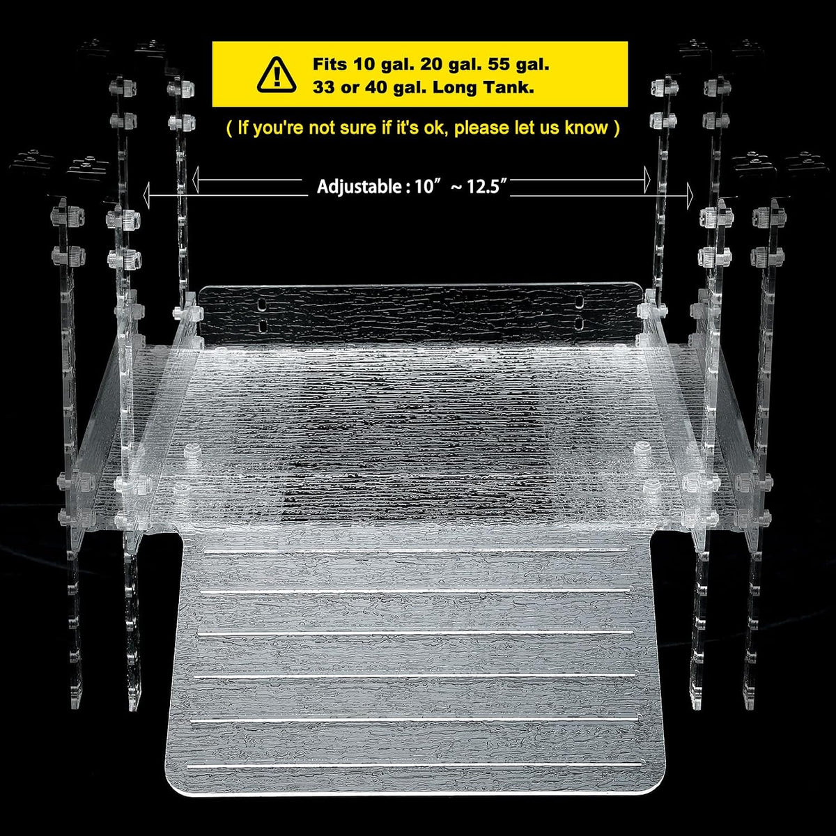 Hanging Floating Turtle Basking Platform Dock for 40 Breeder 75Gal - W: 12 In - image 2