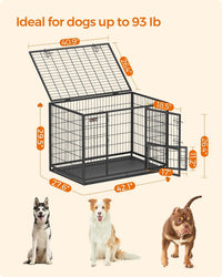 Feandrea 48" Heavy-Duty Dog Crate, Convenient Feeding Door - 42.1"L x 27.6"W x 29.5"H - image 4