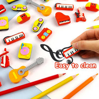 Satomoto musical puzzle erasers shaped like guitars, pianos, violins and gramophones - view 6