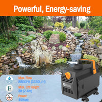 AquaMiracle 600GPH Aquarium Water Pumps Fountain Pump Pond Pump - 880GPH - image 3