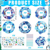 Hollowfly Thanksgiving paper wreath craft kits with gem stickers, ribbons and wool balls - view 26
