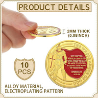 Nosiny 10 piece armor of God prayer coins in classic style alloy metal - view 12