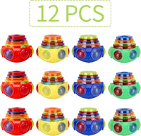 PROLOSO 12 pack of LED light up spinning tops with launchers in assorted colors - view 4