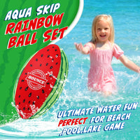 Billeeit. 5Pcs Rainbow Water Skipping Balls Set for Pool - Watermelon - image 2