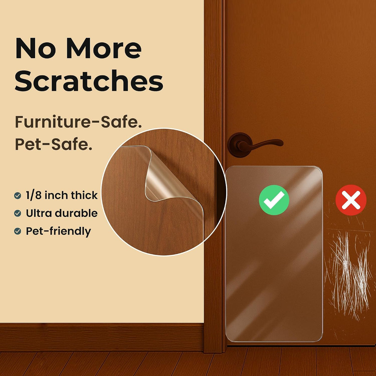 Heavy Duty Door Protector from Dog Scratching 16 x 30'' Transparent - 2 Pack / 36 x 20'' - image 4