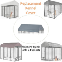 5x10 FT Dog Kennel Cover 900D Waterproof UV Outdoor Roof Replacement - Gray / 8'L x 4'W - image 4