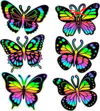 JULMELON 36 PCS Butterfly Scratch Cards, Rainbow Scratch Paper – Fun for Kids & Family - Butterfly