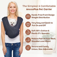 Small Dog Sling Carrier, Hands-Free - Charcoal Black / Regular - image 3
