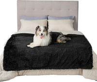 Bedsure Waterproof Dog Blankets for Large Dogs, Fluffy Faux Fur - Black / XL(50x60") - image 4