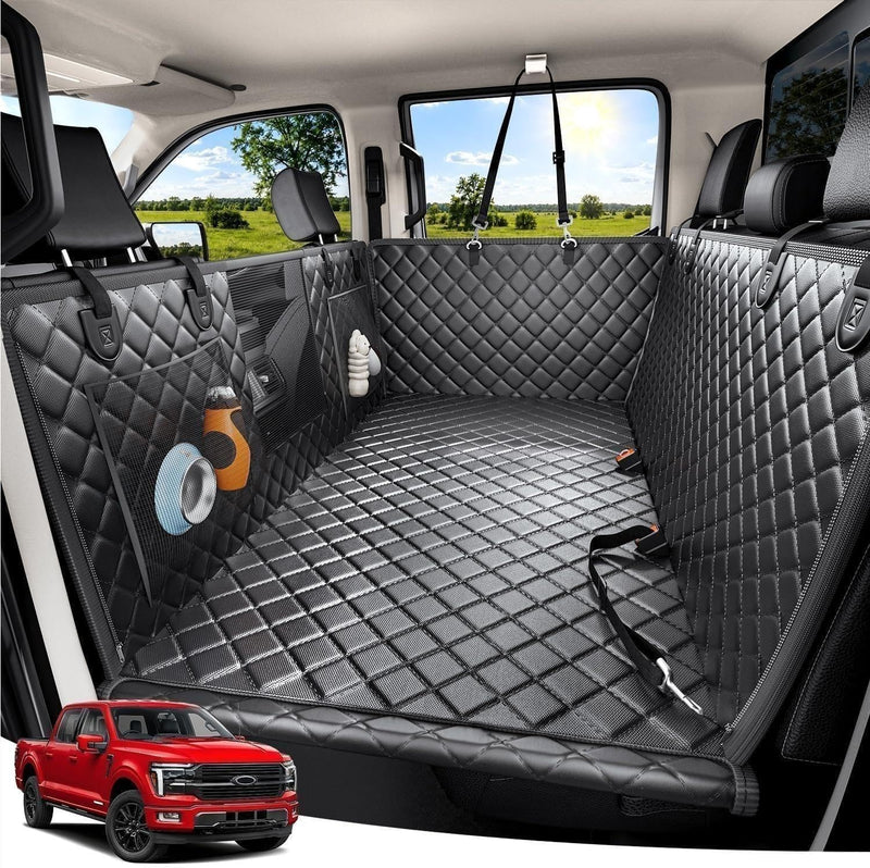 Zanch Hard Bottom Dog Seat Cover for Trucks - Black / Standard - Cars, SUVs & Medium Trucks