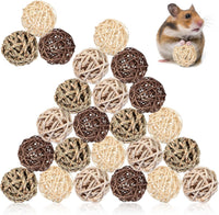 24 Pcs Bunny Chew Grass Balls Rolling Chew Toys for Small Animals – Essentials for Small Pets