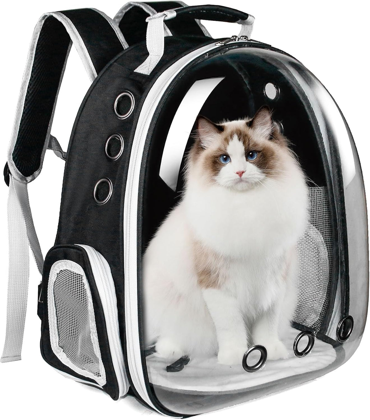 Cat Backpack, Airline Approved Bubble Carrying Bag for Small Medium Dogs Cats, Space Capsule Pet - Black
