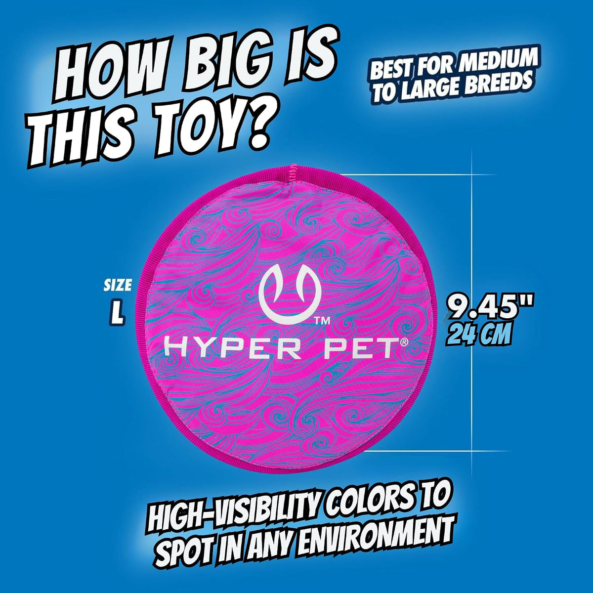 Hyper Pet Flippy Flopper Flying Disc Soft Dog Toy 9 Inch, Floats - Swirl / 9" Pack of 1 - image 2