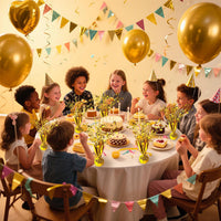 FUBININA Birthday Party Centerpieces Table Decorations Metallic Foil - Gold - image 3