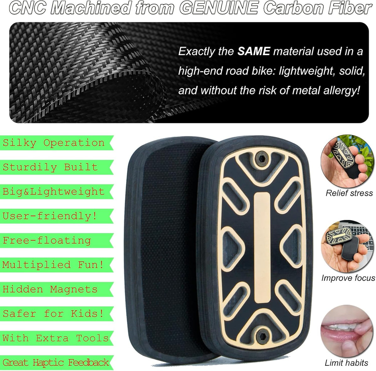 DjuiinoStar DFS-28 carbon fiber magnetic fidget slider, free-floating design - view 16