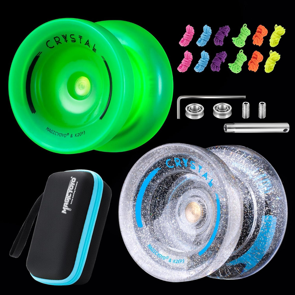 MAGICYOYO K2 Yoyo Professional Glow in The Dark - Glow Green+Glitter