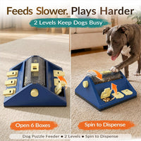 2-Level Dog Puzzle Toy Rotating Treat Dispenser for Small/Medium Dogs – Essentials for Dogs - Large / Blue - image 2