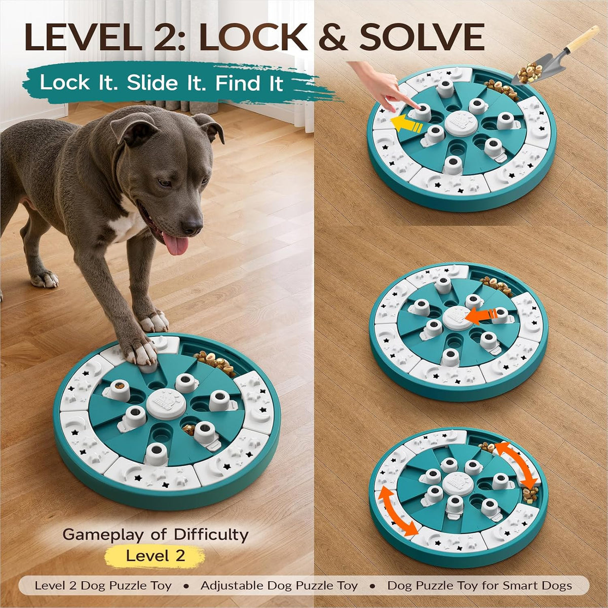 KADTC L Size 3 Levels, Dog Puzzle Toy - Marrs Green / Twister - image 4