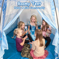 Funsland pink pop up princess play tent for girls with mesh sides - view 8