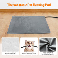 Heated Cat House for Indoor, Large Cat Bed with Heating Pad - Dark Gray / 16.5 x 16.5 x 13 " - image 4