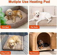 Large Pet Heating Pad, Adjustable Temperature with Timer - Beige / L (35'' x 24'') - image 3