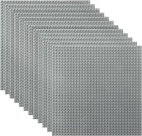 Lekebaby 6 Pack Classic Baseplates 10" x 10" - Grey / 12 Pack