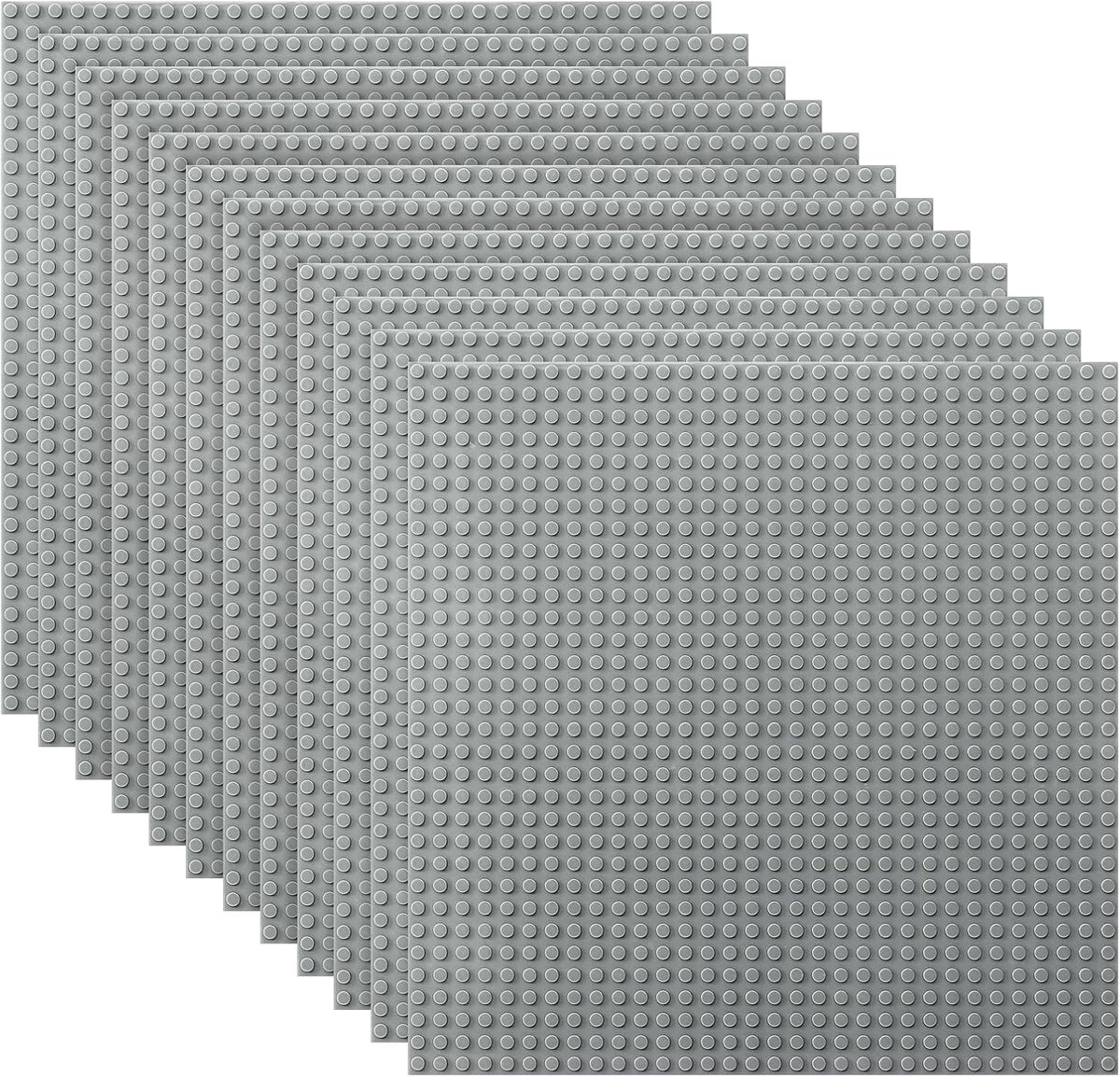Lekebaby 6 Pack Classic Baseplates 10" x 10" - Grey / 12 Pack