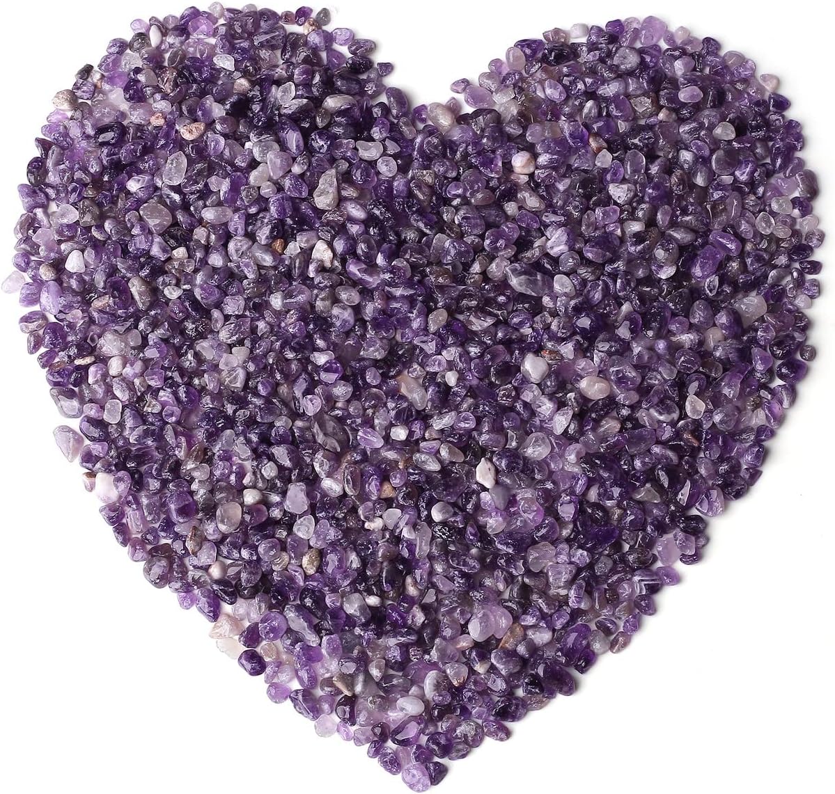 LAIDANLA Rose Quartz Crushed Stone Crystal Chips Bulk - Purple-Amethyst / 1Pound-（0.2"-0.28"）