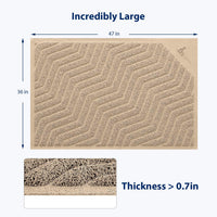 Cat Litter Box Mat, Kitty Premium PVC Pad, Durable Trapping Rug - 47x36 Inch (Pack of 1) / #01 Beige - image 2