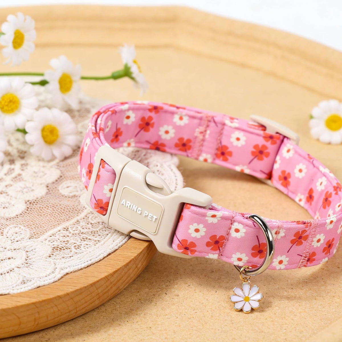 ARING PET Fall Dog Collars - Medium / Floral Pink - image 2