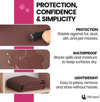 Thin Reversible Waterproof Protective Bed Cover, for Pets - King 96 x 100 inch / Brown - image 4