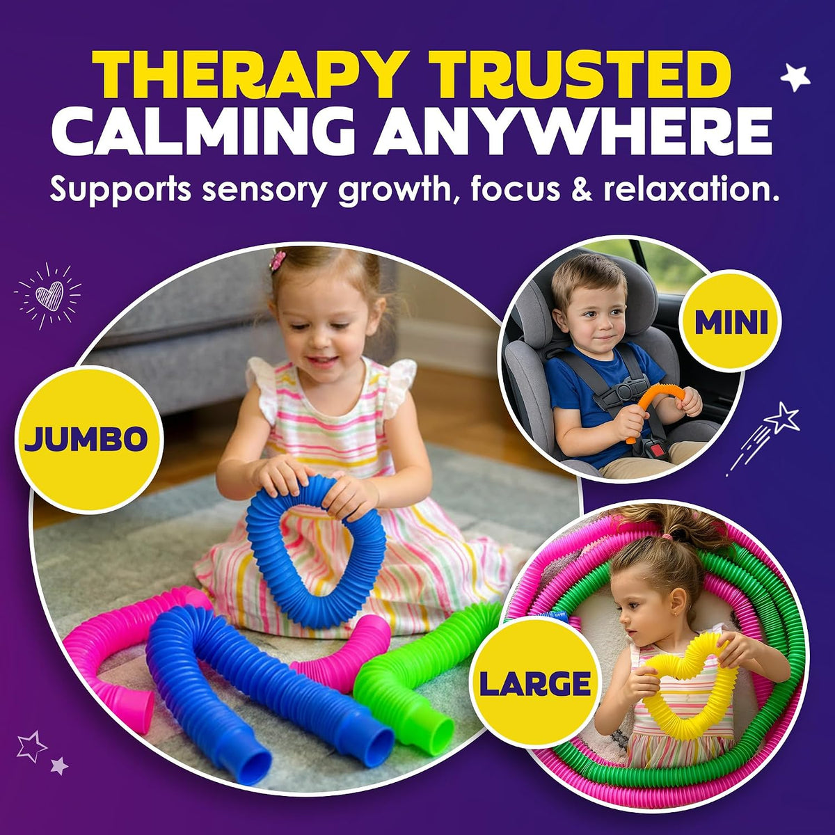 Nutty Toys Pop Tubes, Large 8-Pack Sensory Toys - Large / 8 - image 4