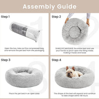 Love's cabin Calming Cat Bed for Indoor Cats - Light Grey / 20" - image 2
