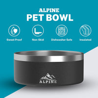 Alpine Set of 2 Stainless Steel Dog Bowls, Non Slip - 32 oz / Black - image 2