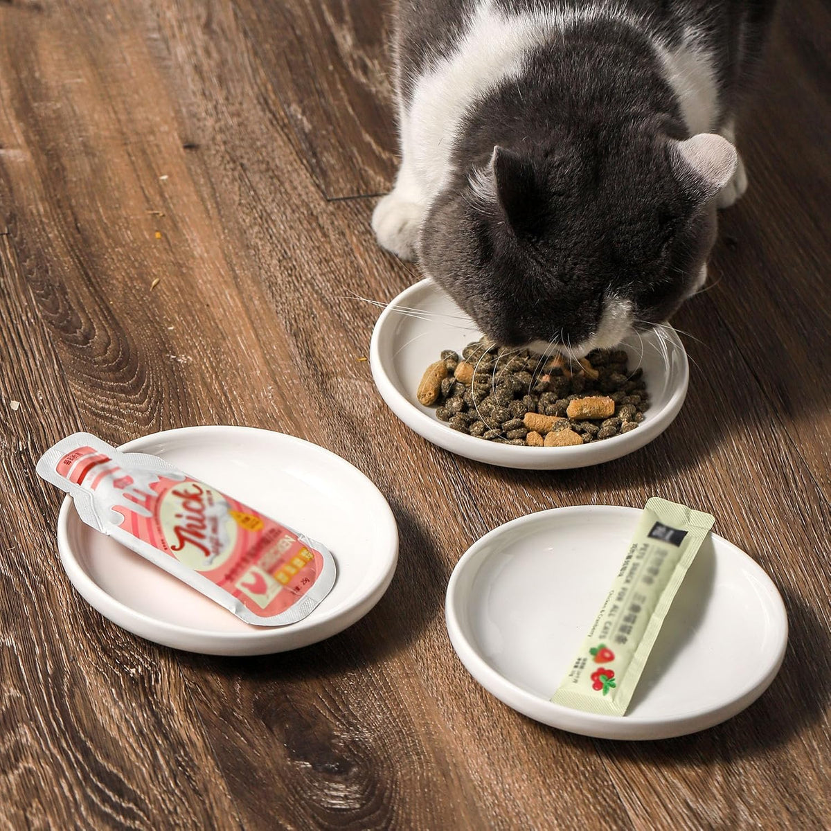 3 PCS Ceramic Cat Bowls, Small Dog Dish - white - image 4