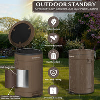 Dog Poop Trash Can Outside Odor Control, Waterproof - Espresso-Walnut Brown 1-Pack - image 3