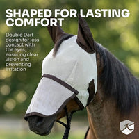 Kensington UV Fly Mask with Fleece Trim - Protective Mask with Dual Ear Opening Size: XXL Color: 2021-Atlantis
