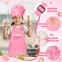 4Pcs Kids Apron and Chef Hat Set Gift for Girls Boys - Princess - image 3