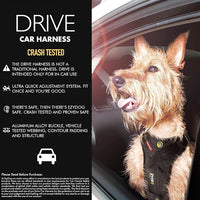 Ezydog Drive Dog Car Harness – Crash Tested and Certified (US-FMVSS 213) Dog Seat Belt Harness for Safe Travel, Adjustable with Padded Comfort (Medium)