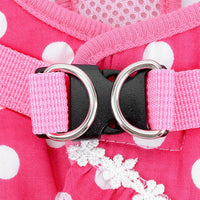 No Pull Polka Dot Small Dog Puppy Cat Harness with Crown - Pink / M (chest 13.4",fit 5-7 lbs) - image 4