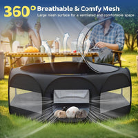 Small Animals Playpen, Waterproof Pet Tent with Zippered Top - Black - image 3