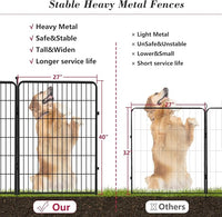Dog Playpen 40 inch 32 Panels Indoor Outdoor Dog Pen for Large/Medium/Small Dogs Heavy Duty Metal Dog Fence Outdoor for Yard, Puppy Playpen with Door Portable Pet Fence for RV Camping Yard