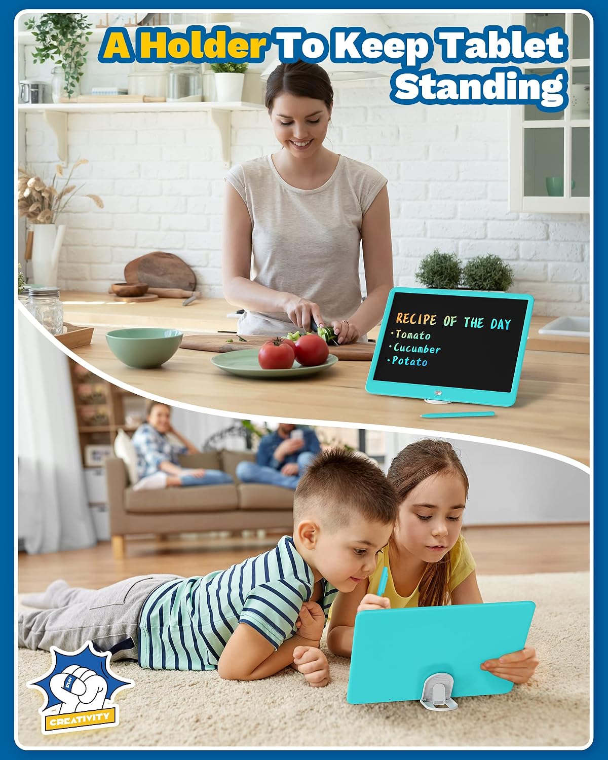 TEKFUN 15" LCD Writing Tablet for Kids - Blue / 15 Inch - image 4