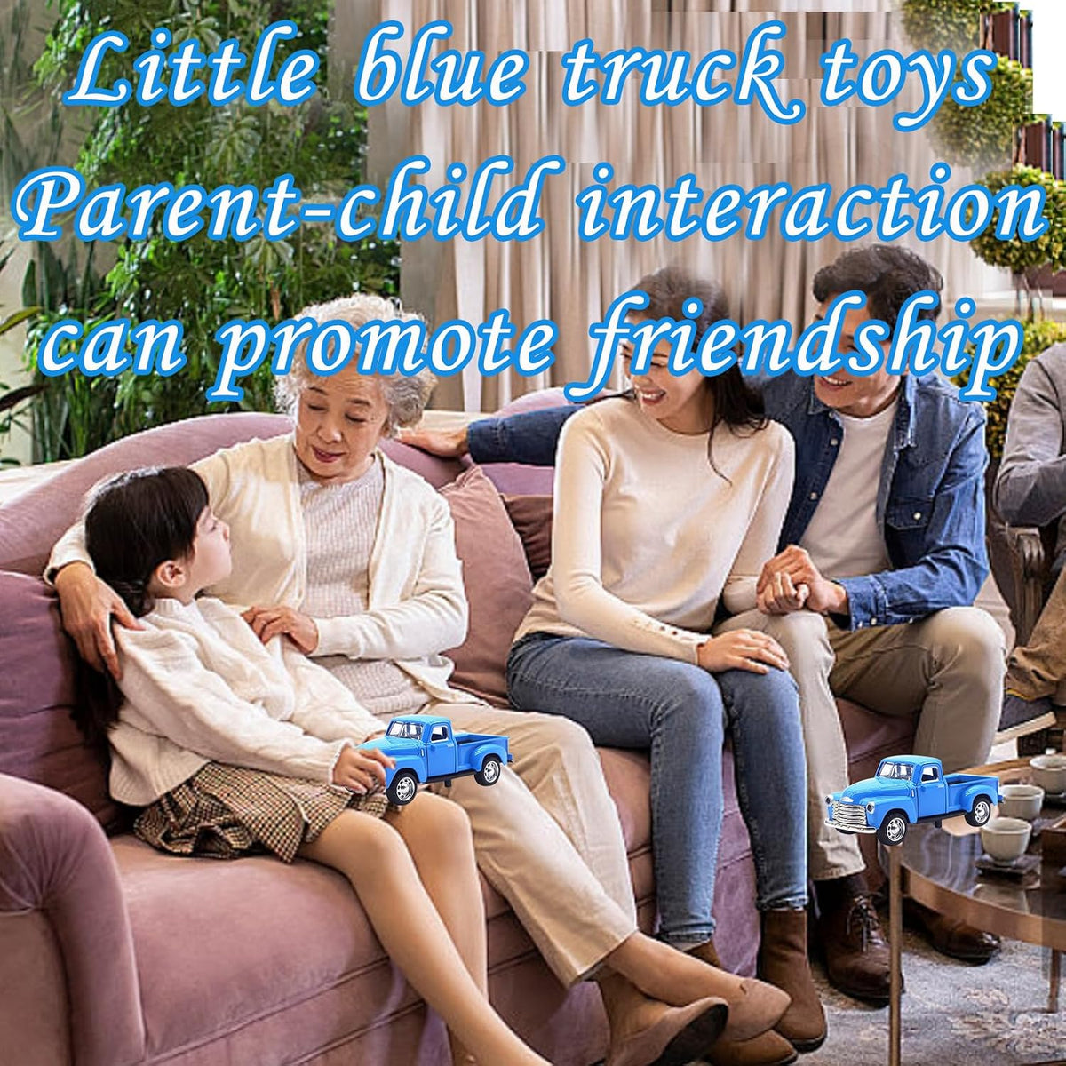 Little Blue Truck Toy,1:32 Pull Back Cars Toy for Kids Boys Girls – Fun for Kids & Family - Blue - image 3