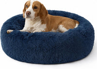 Bedsure SupportMax Calming Dog Beds Large Sized Dog Washable Pet Bed - Navy / M(30x30x7)