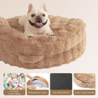EHEYCIGA Soft Cat Couch Bed for Indoor Cats - 24"L x 24"W x 7"Th / Camel - image 4