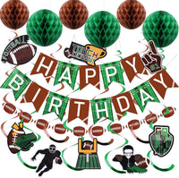 YEOCU Birthday Decorations - GreenBrown / Football