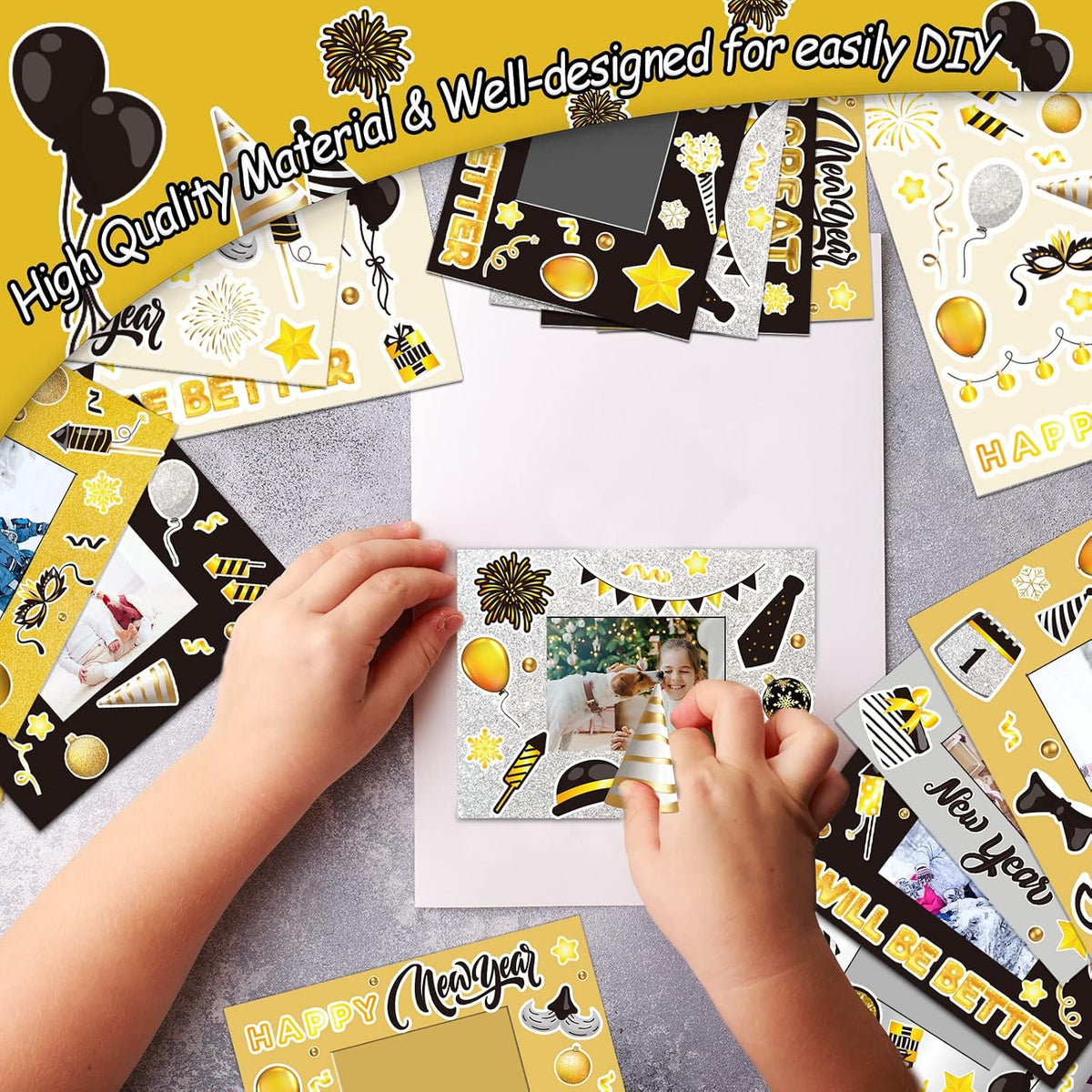 30 Packs Halloween Arts and Crafts for Kids Picture Frame Craft Kits - Happy New Year - image 4